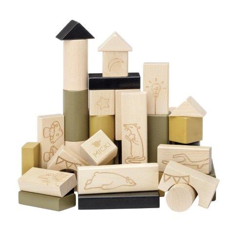 Micki Premium - Wooden Building Blocks, 40  pcs