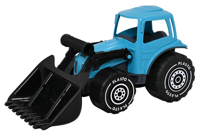 Plasto Tractor with Front Loader, Turquoise, 32 cm