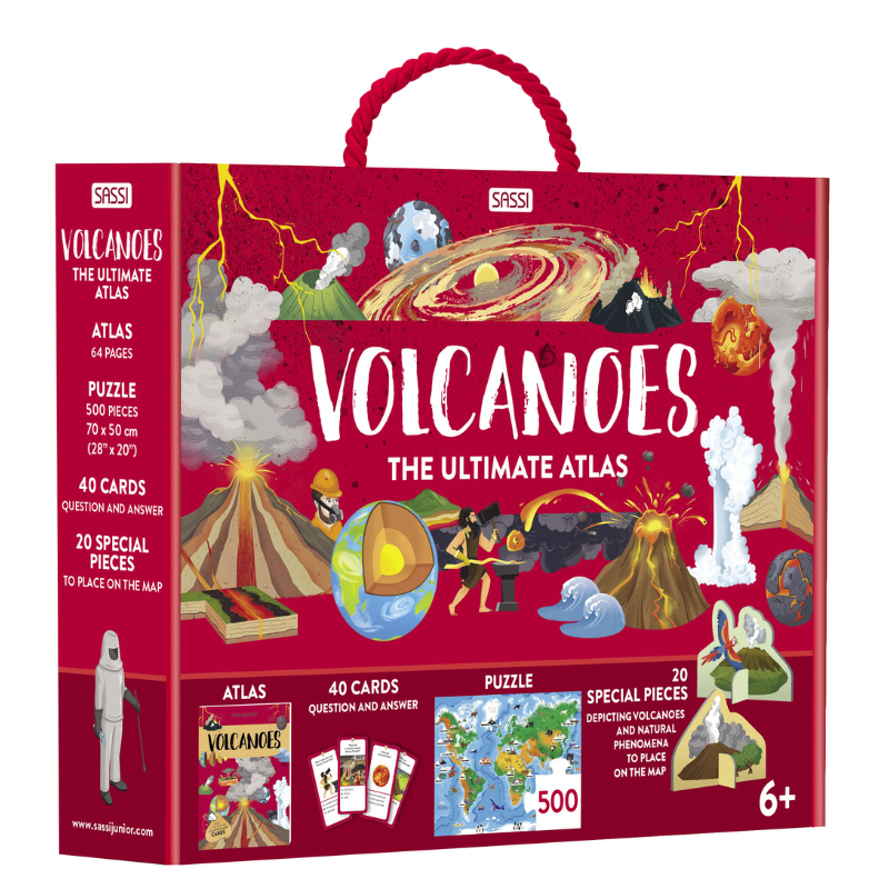 Sassi The Ultimate Atlas and Puzzle Set - Volcanoes, 500 pcs