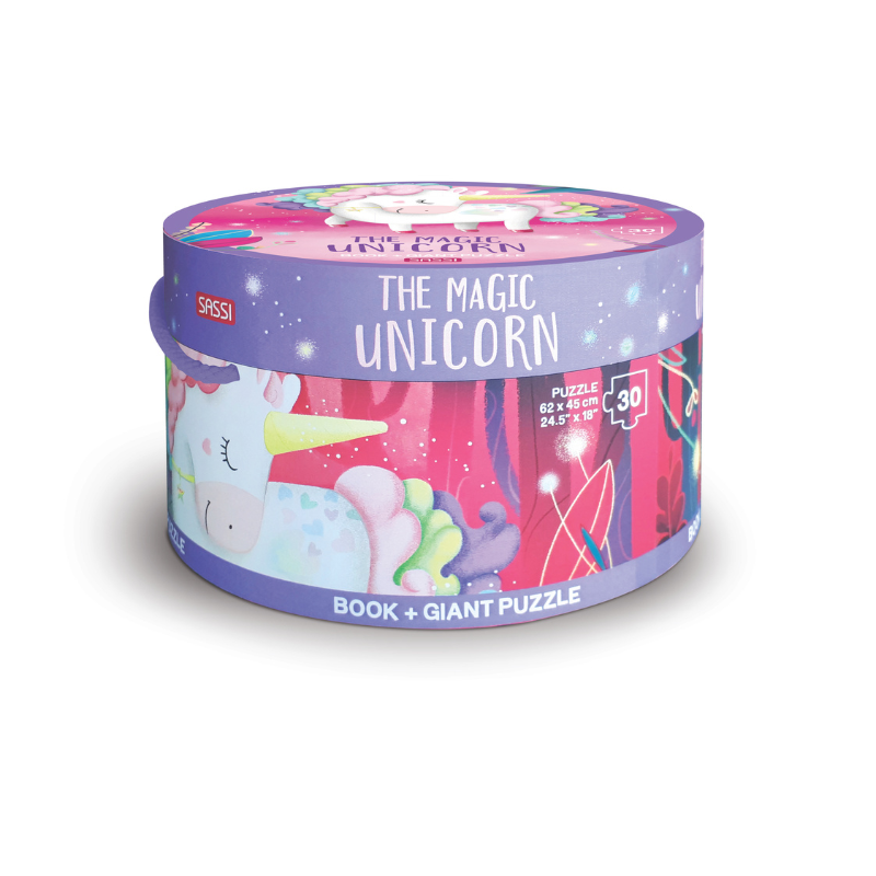 Sassi Book and Giant Puzzle - The Magic Unicorn  30 pcs