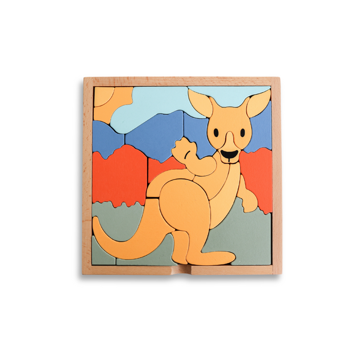 Stellavan & Papa - 3-in-1 Small Block Puzzle, Kangaroo
