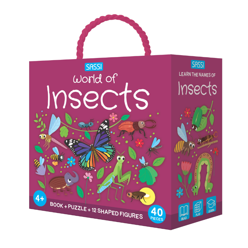 Sassi 3D Puzzle and Book Set - World of Insects, 40 pcs