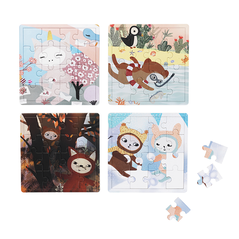 Fabelab - Puzzle 4 Seasons - Set of 4 puzzles - 16 pcs./each