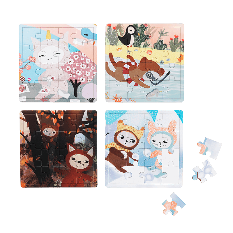 Fabelab - Puzzle 4 Seasons - Set of 4 puzzles - 16 pcs./each