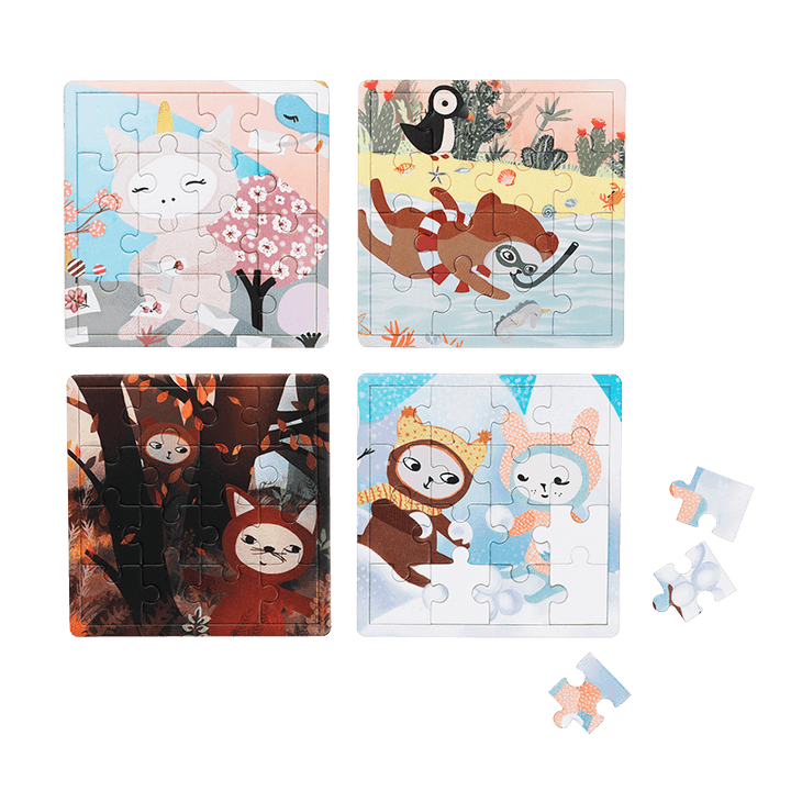 Fabelab - Puzzle 4 Seasons - Set of 4 puzzles - 16 pcs./each