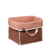 Fabelab - Quilted Storage Basket - Chestnut/Strawberries
