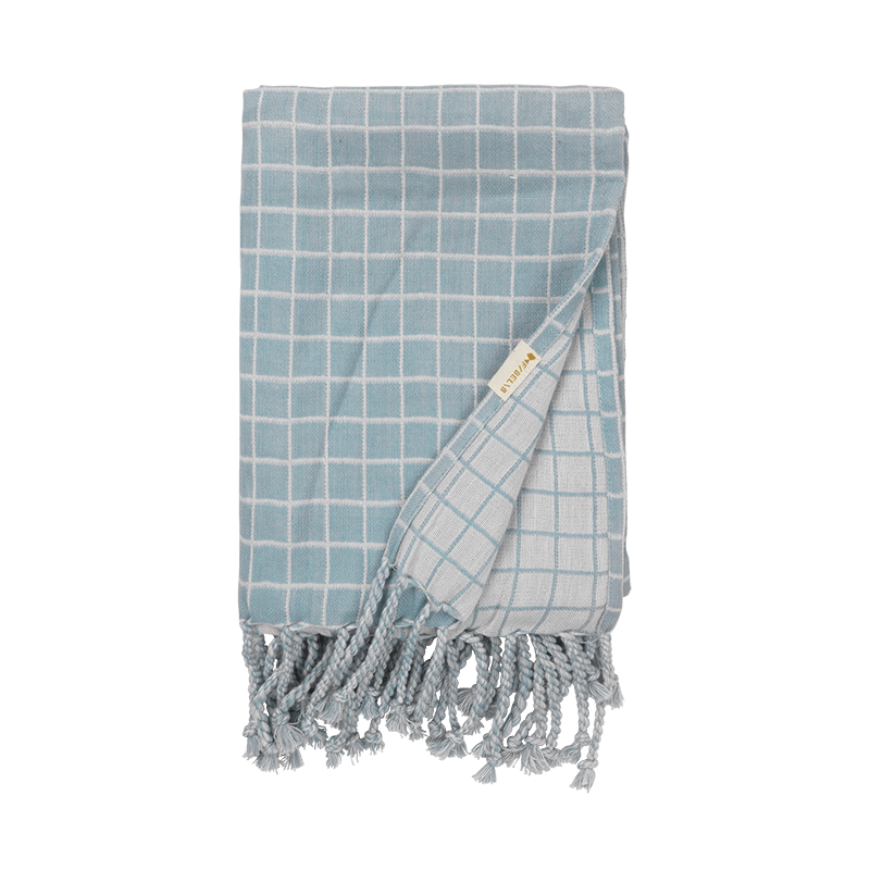 Fabelab - Baby Blanket - Grid - Cottage Blue, 110 cm Default Title