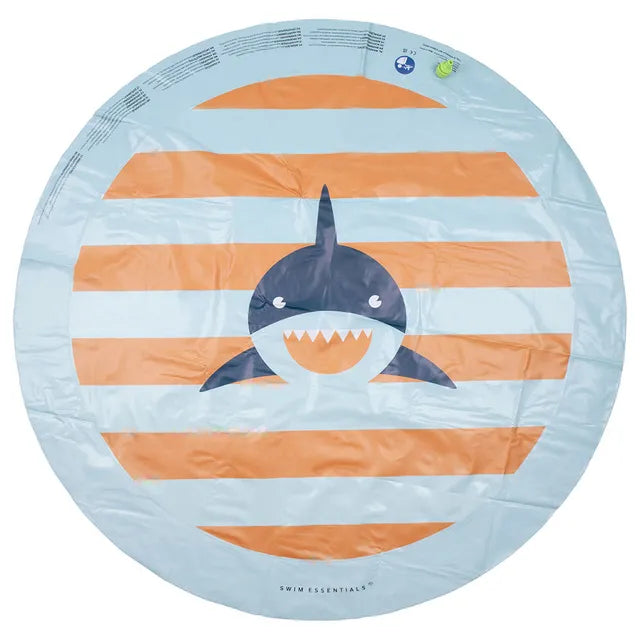 Swim Essentials Sprinkler Mat, Shark, 150 cm