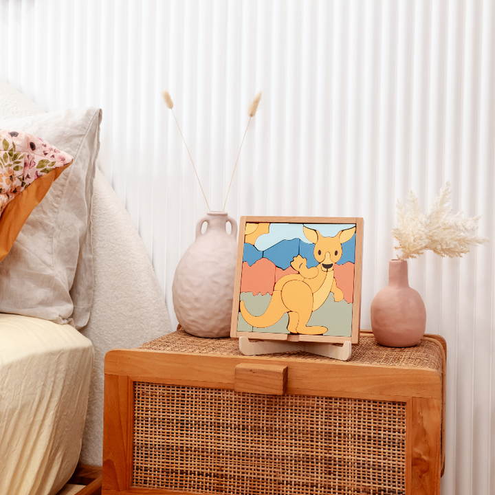 Stellavan & Papa - 3-in-1 Small Block Puzzle, Kangaroo