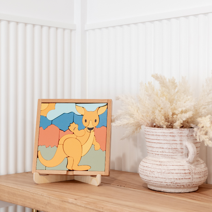 Stellavan & Papa - 3-in-1 Small Block Puzzle, Kangaroo