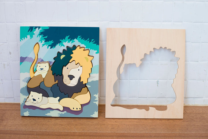 Eguchi Wooden Lion Puzzle, 25 cm