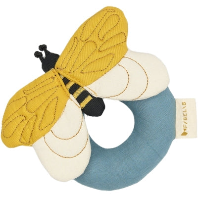 Fabelab Rattle - Bee - Whisper White, 14 cm