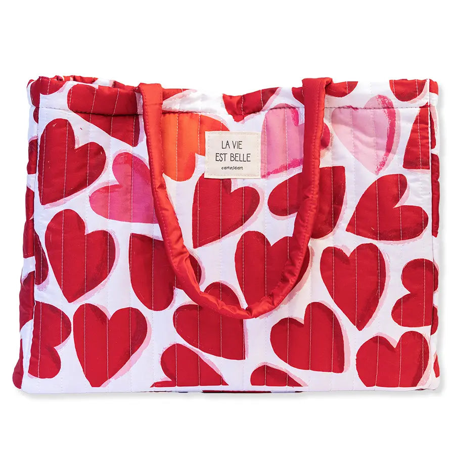 Cartesdart Big Quilted Bag, Hearts