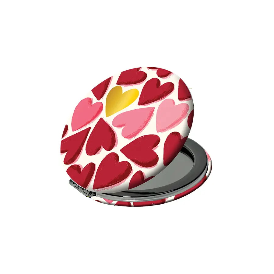 Cartesdart Pocket Mirror, Hearts, 7.5 cm