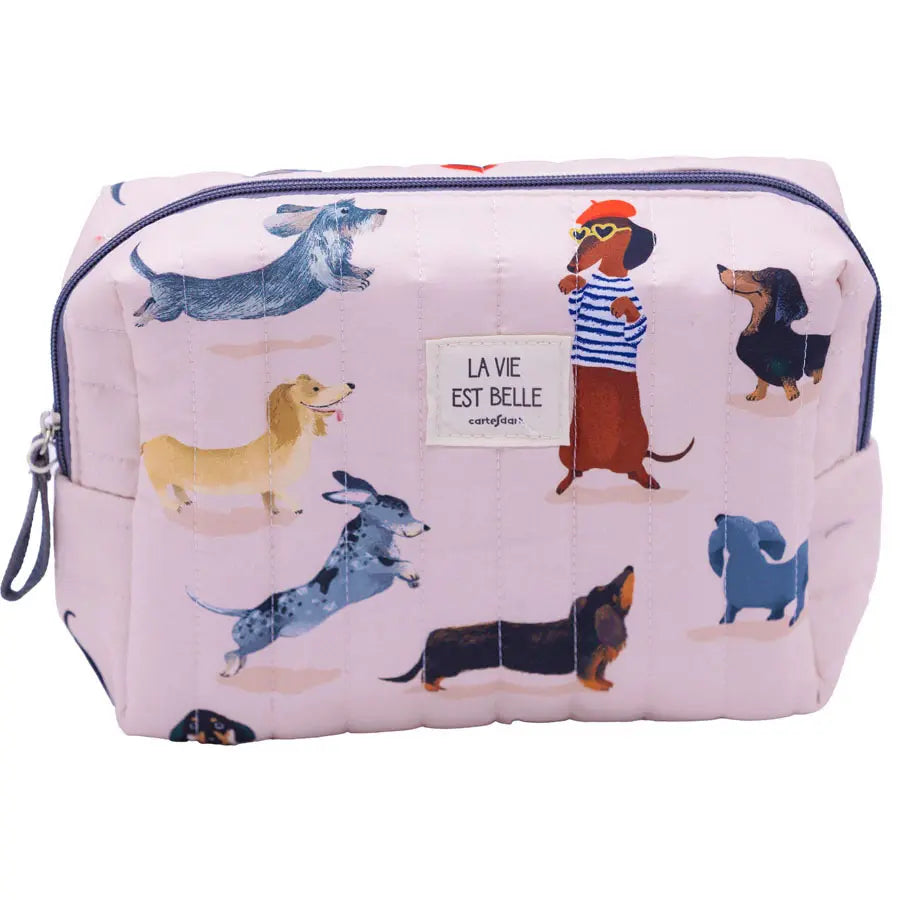 Cartesdart Quilted Travel Case, Dachsunds Club, 16.5 cm