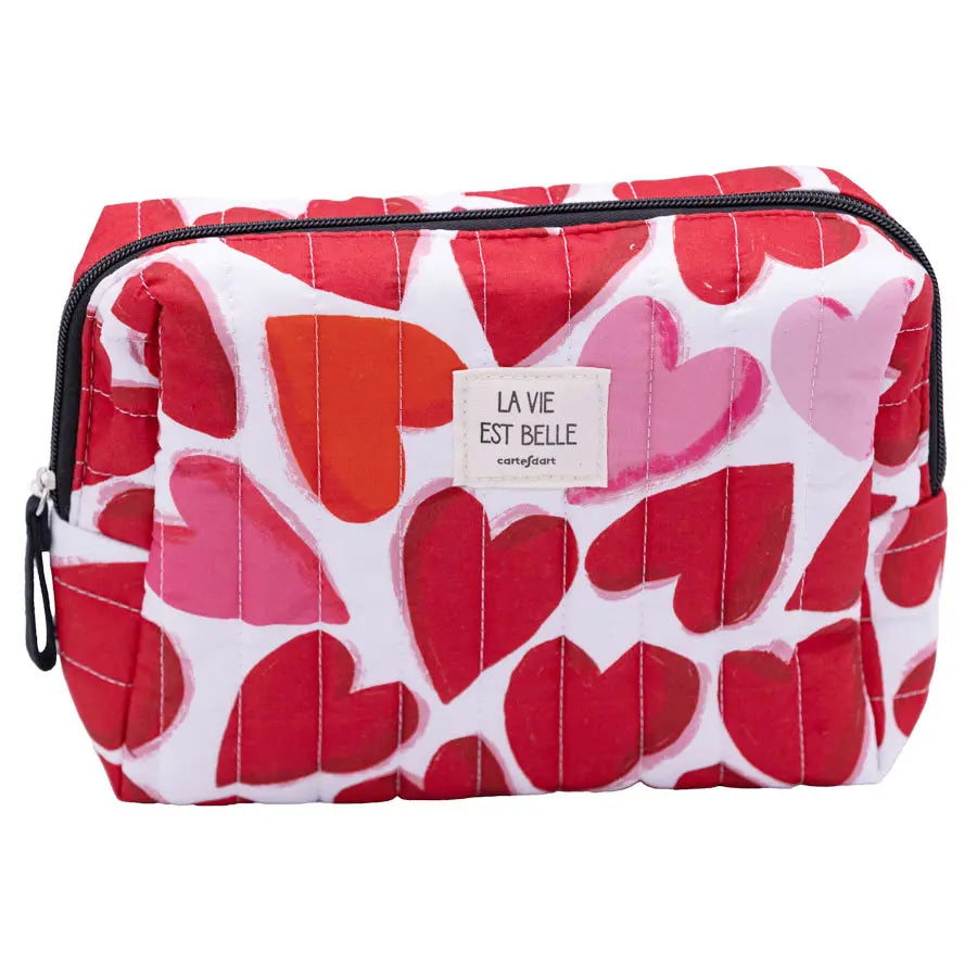 Cartesdart Quilted Travel Case, Hearts