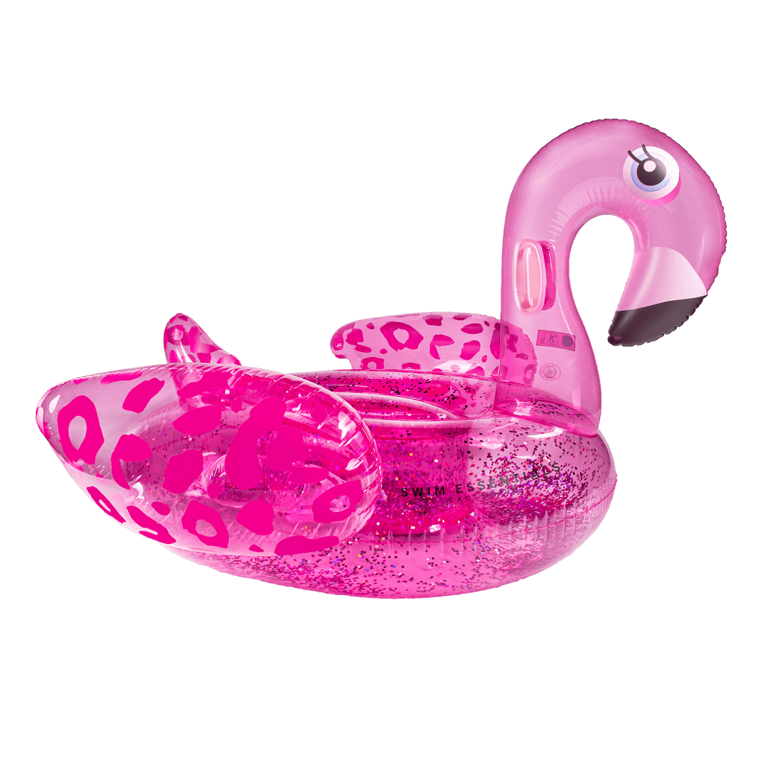 Swim Essentials Inflatable Ride On - Neon Pink Flamingo, 150 cm