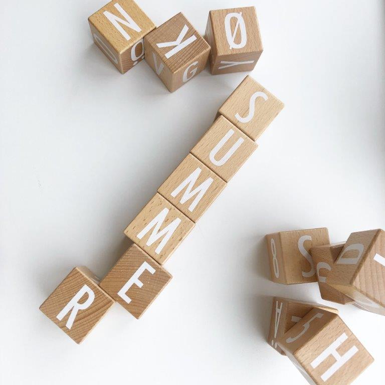 by Astrup- Wooden Number and Letter Building Blocks, 16 pcs