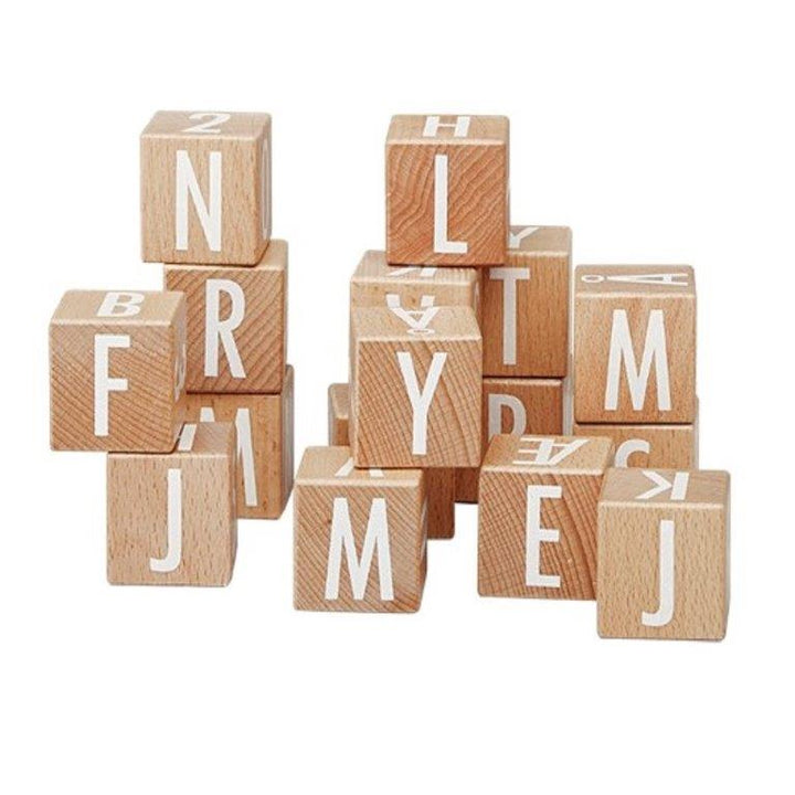 by Astrup- Wooden Number and Letter Building Blocks, 16 pcs