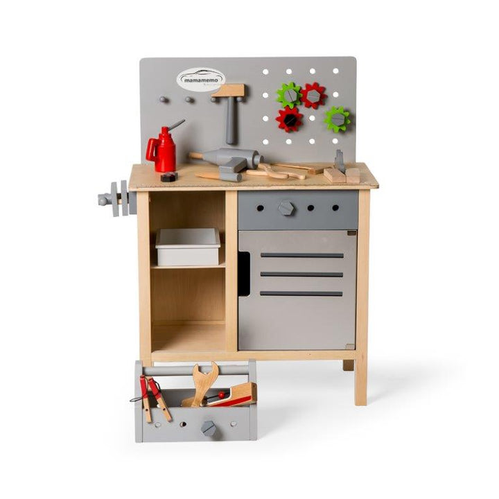 MamaMemo Wooden Workshop Tools - Workbench