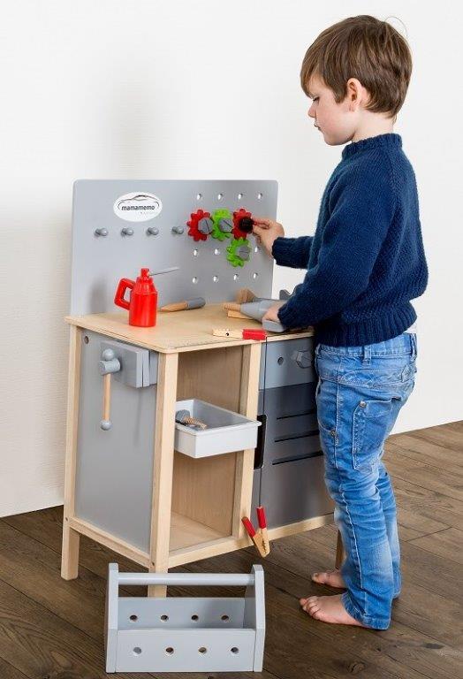 MamaMemo Wooden Workshop Tools - Workbench