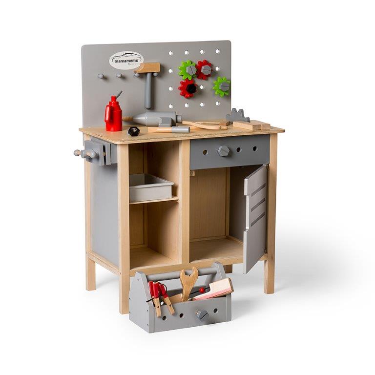 MamaMemo Wooden Workshop Tools - Workbench