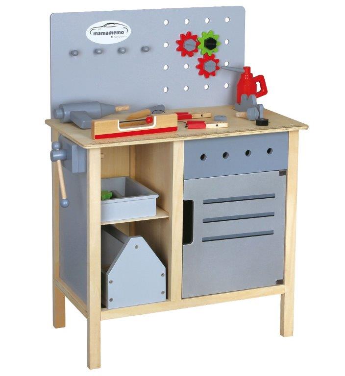 MamaMemo Wooden Workshop Tools - Workbench