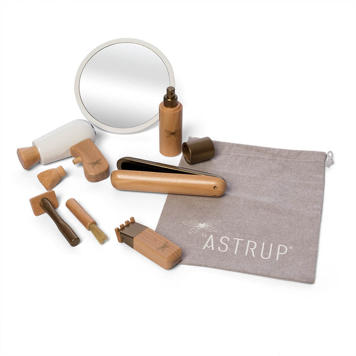 by Astrup Role Play Wooden Hairdressing Set, 9 piece