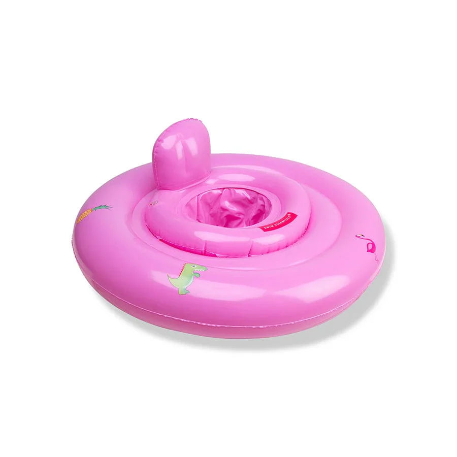 Swim Essentials Inflatable Baby Swimseat - Pink Safari, 0-1 yrs