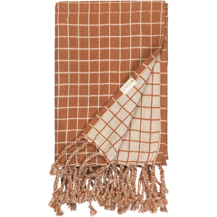 Fabelab - Blanket - Grid, Cinnamon, 110 cm