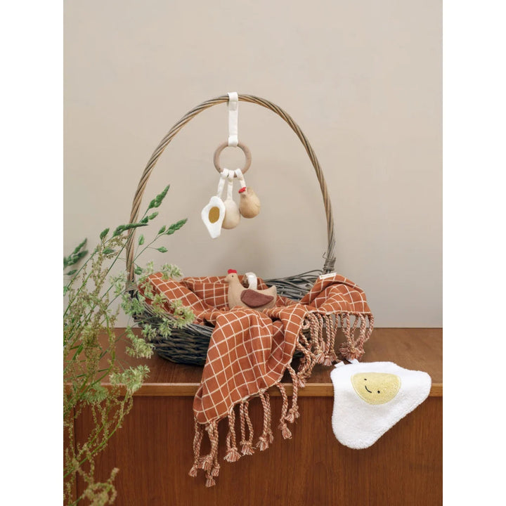 Fabelab - Blanket - Grid, Cinnamon, 110 cm