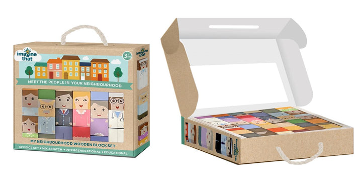 Imagine That Intergenerational Family Wooden Blocks, 42 pcs