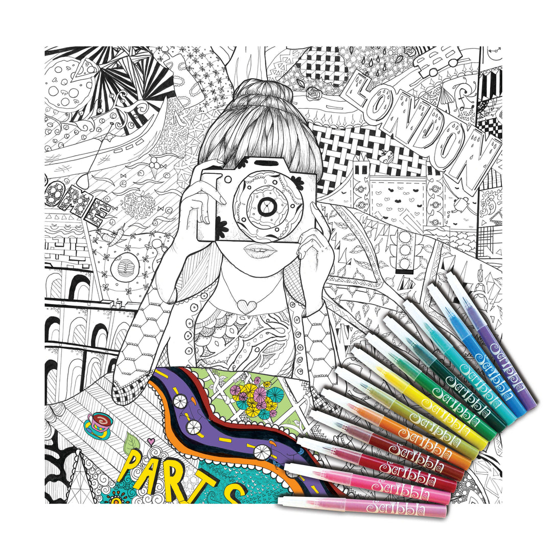 ColourAway Colouring In Poster Kit - On My Travels