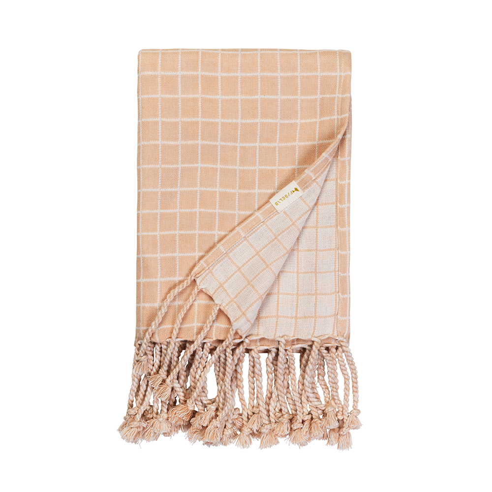 Fabelab - Blanket - Grid, Dusty Rose, 110 cm