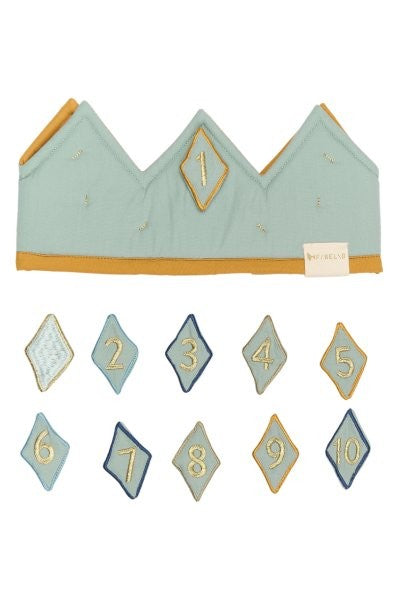 Fabelab Birthday Crown with Numbers 1-10, Blue