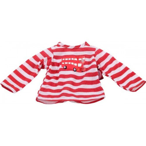 Götz Doll Wardrobe - 42-46 cm - Red Stripy T-Shirt with Bus