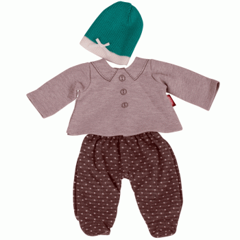 Götz Doll Wardrobe - 30-33 cm - Grey Polo Shirt, Spotty Trousers and Cap Set