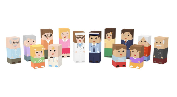 Imagine That Intergenerational Family Wooden Blocks, 42 pcs