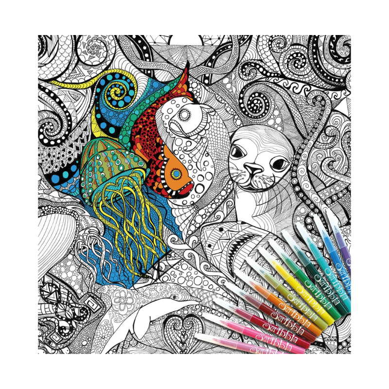 ColourAway Colouring In Poster Kit - Oceans Dreaming
