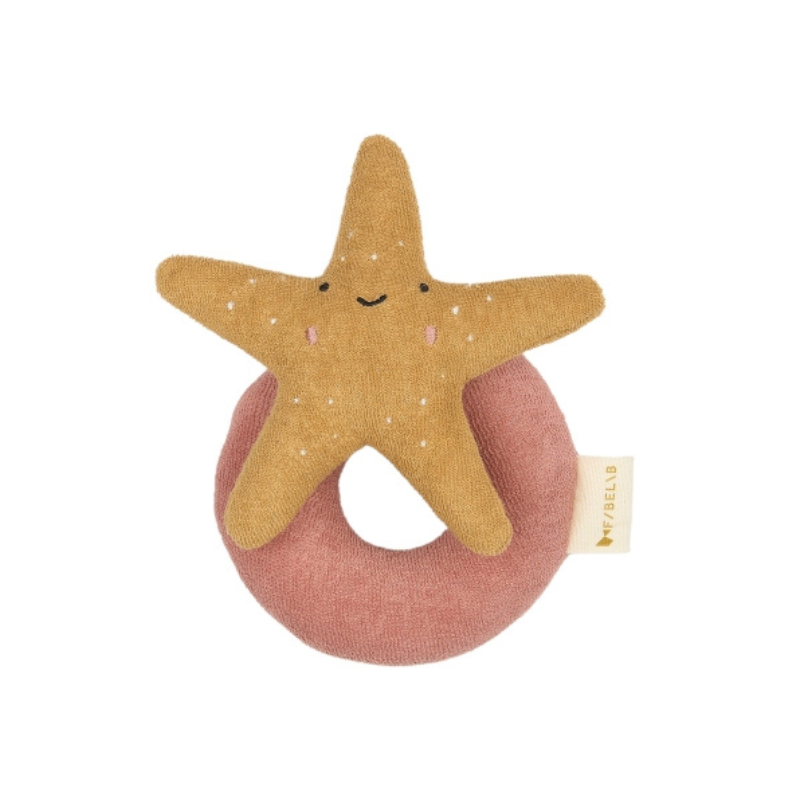 Fabelab Rattle - Starfish, Ash Rose, 17 cm