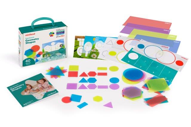 Miniland Aptitude Translucent Geometric Shapes, 52 pcs