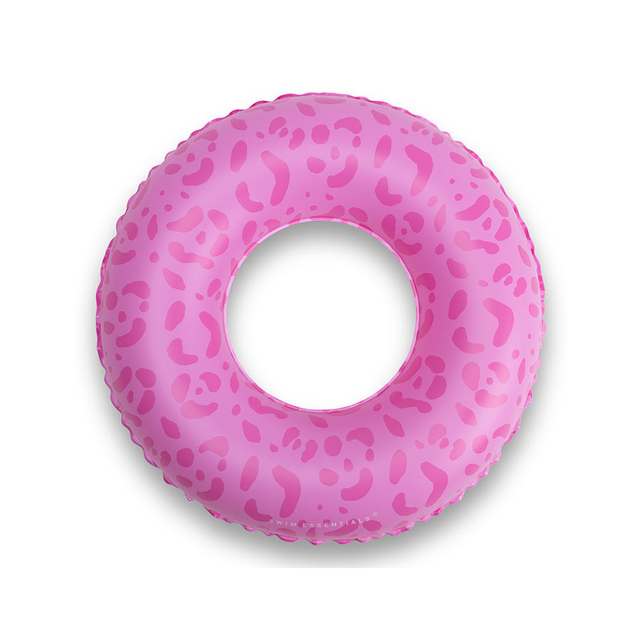 Swim Essentials Inflatable Swim Ring - Pink Leopard, 55 cm