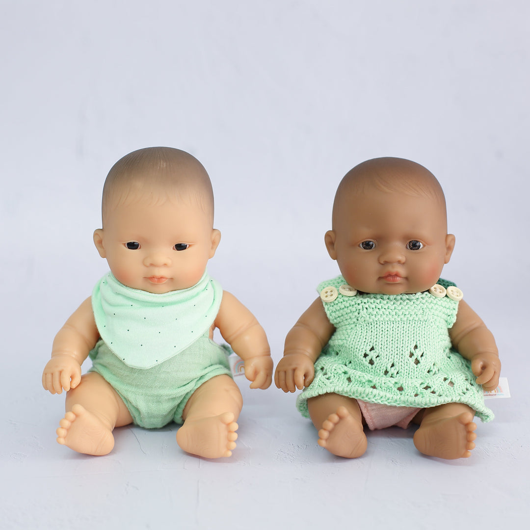 Miniland Clothing Forest overalls and headscarf (21 cm Doll)