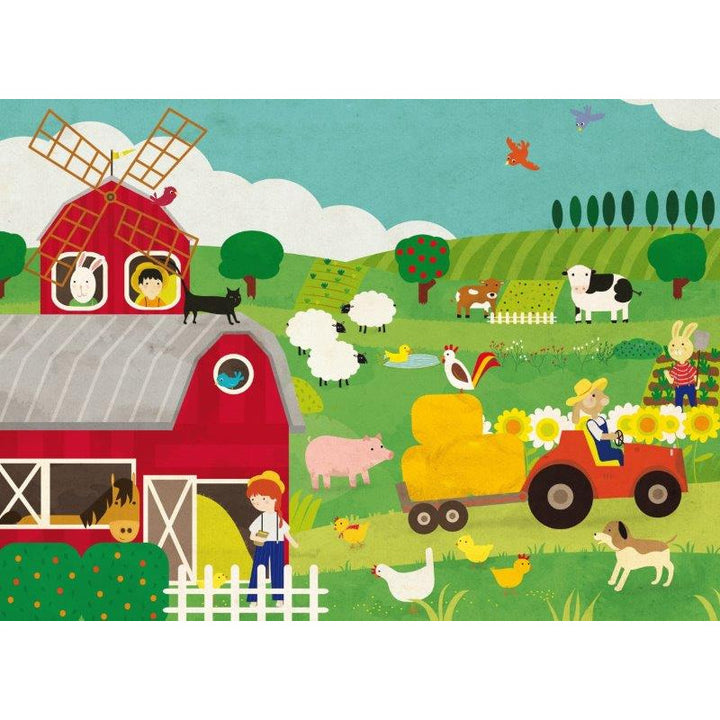Sassi Giant Puzzle & Book Set - Farm Friends,  30 pcs