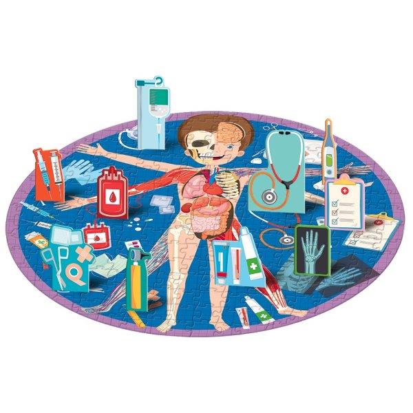 Sassi Puzzle and Book Set - All About The Human Body, 200 pcs