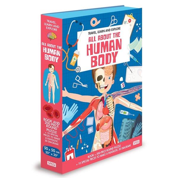 Sassi Puzzle and Book Set - All About The Human Body, 200 pcs