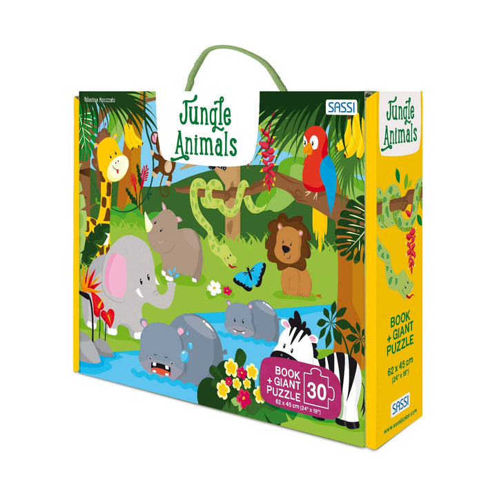 Sassi Giant Puzzle & Book Set - Jungle Friends,  30 pcs