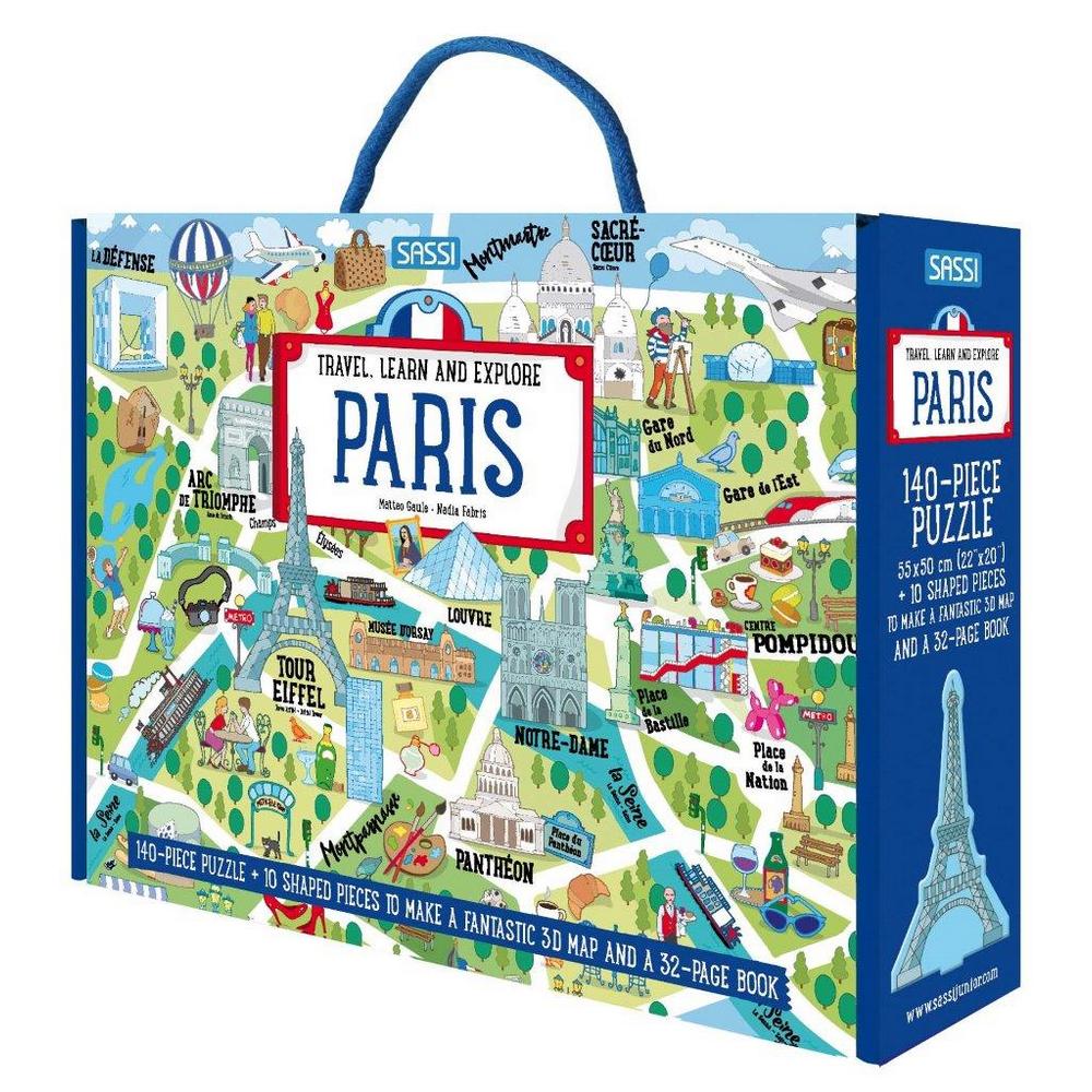 Sassi Paris Puzzle and Book Set, 140 pcs