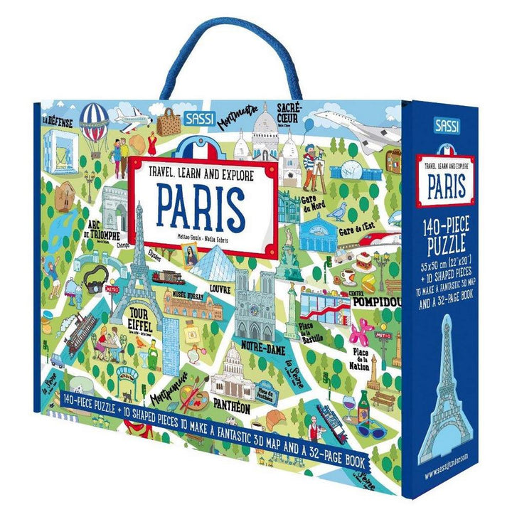Sassi Paris Puzzle and Book Set, 140 pcs