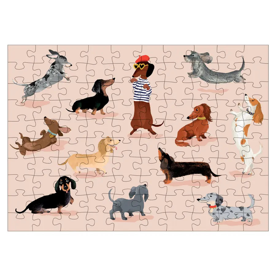 Cartesdart Mini Puzzle Box, Dachsunds, 100 pcs